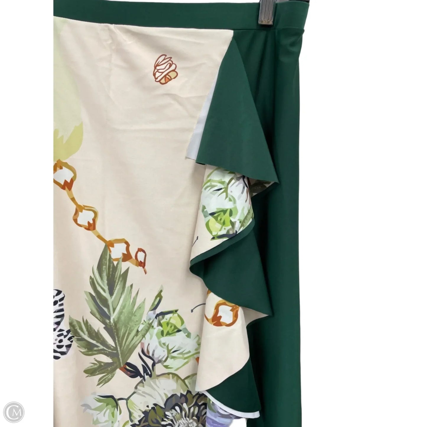 Skirt Maxi By Clothes Mentor In Cream & Green, Size: L