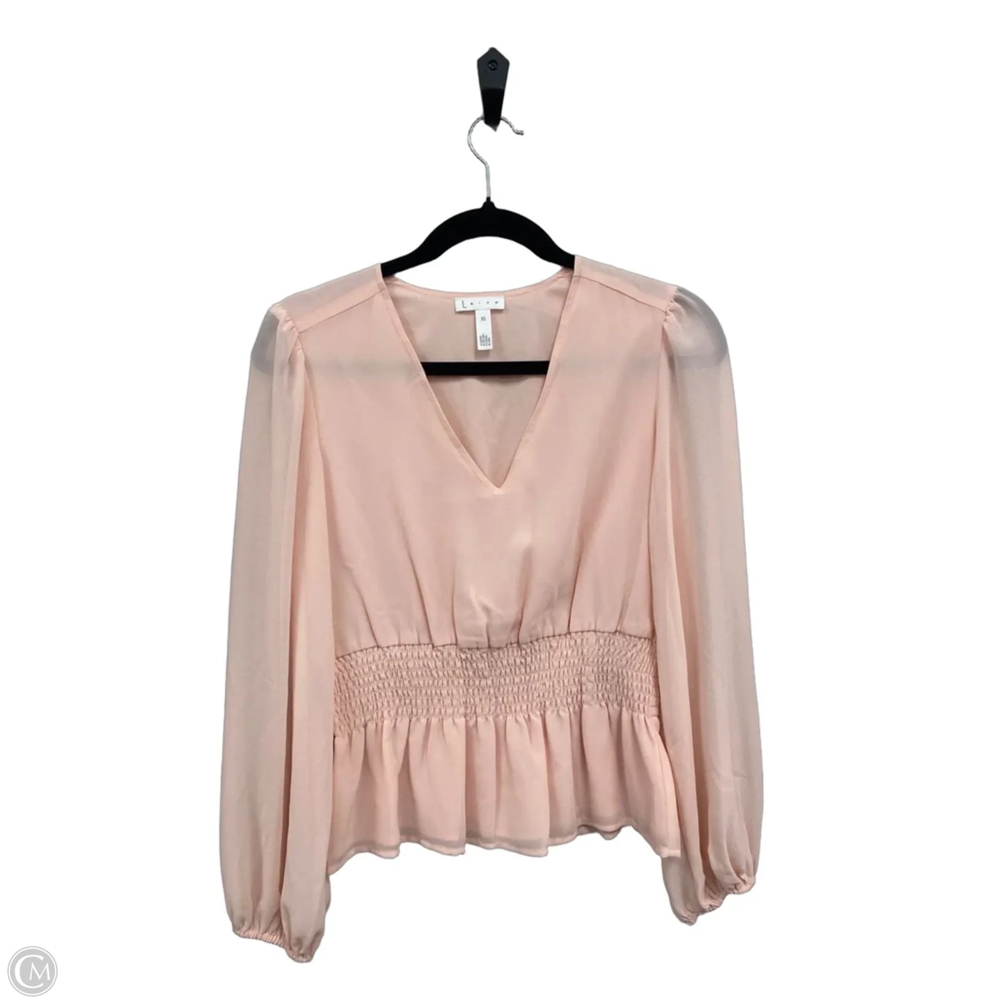 Blouse Long Sleeve By Leith In Pink, Size: Xs