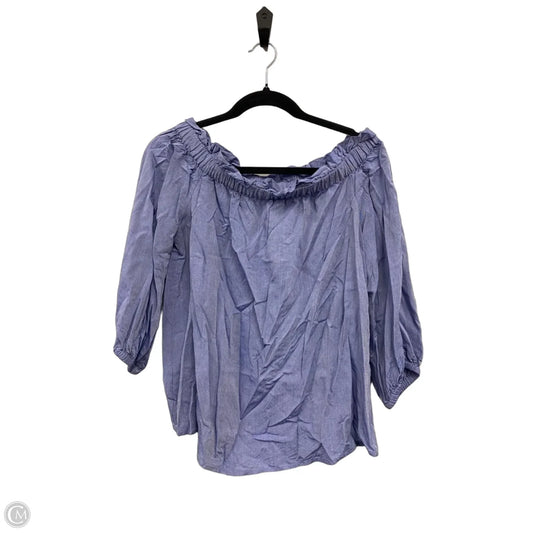 Blouse Long Sleeve By Banana Republic In Blue, Size: M