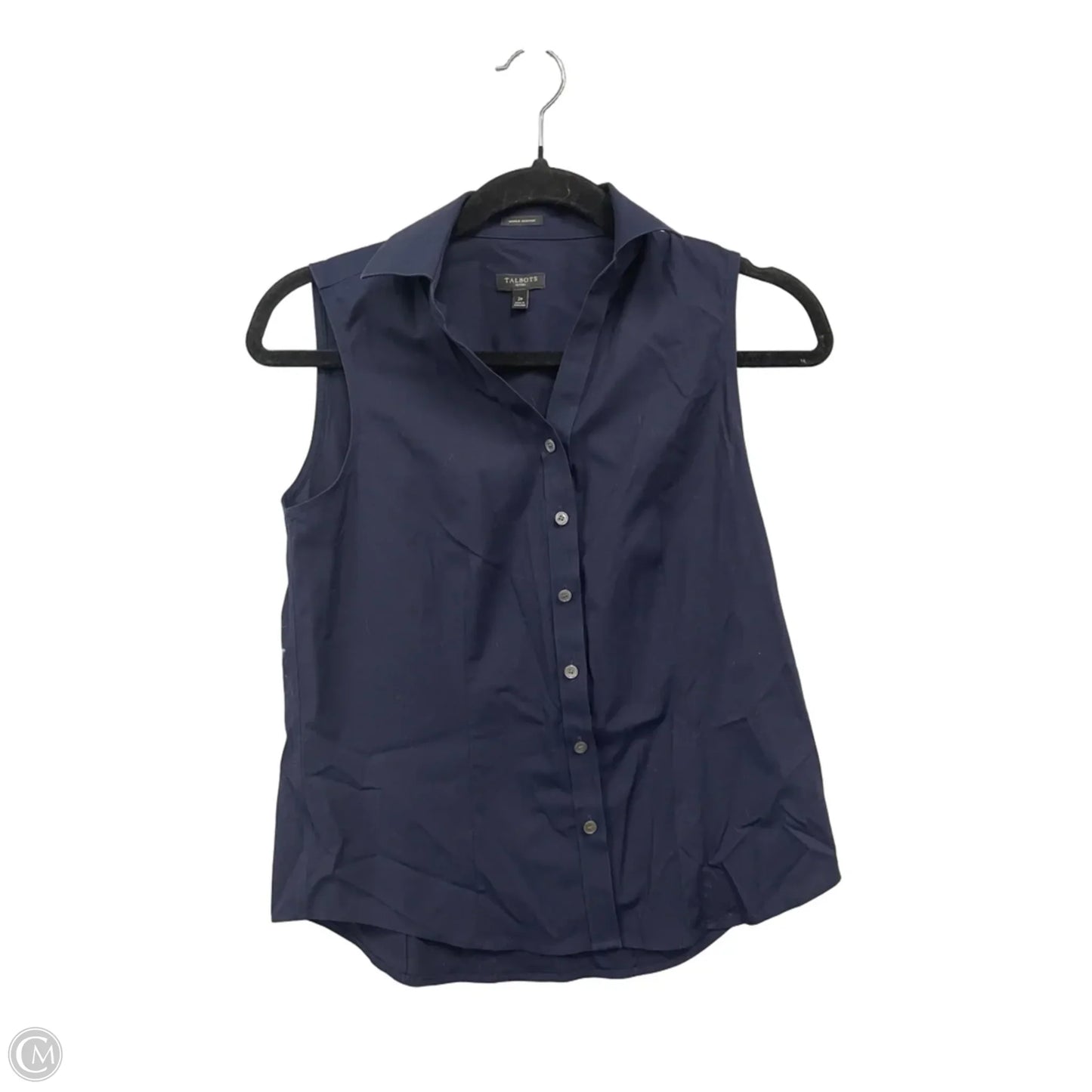 Top Sleeveless By Talbots In Navy, Size: 2p