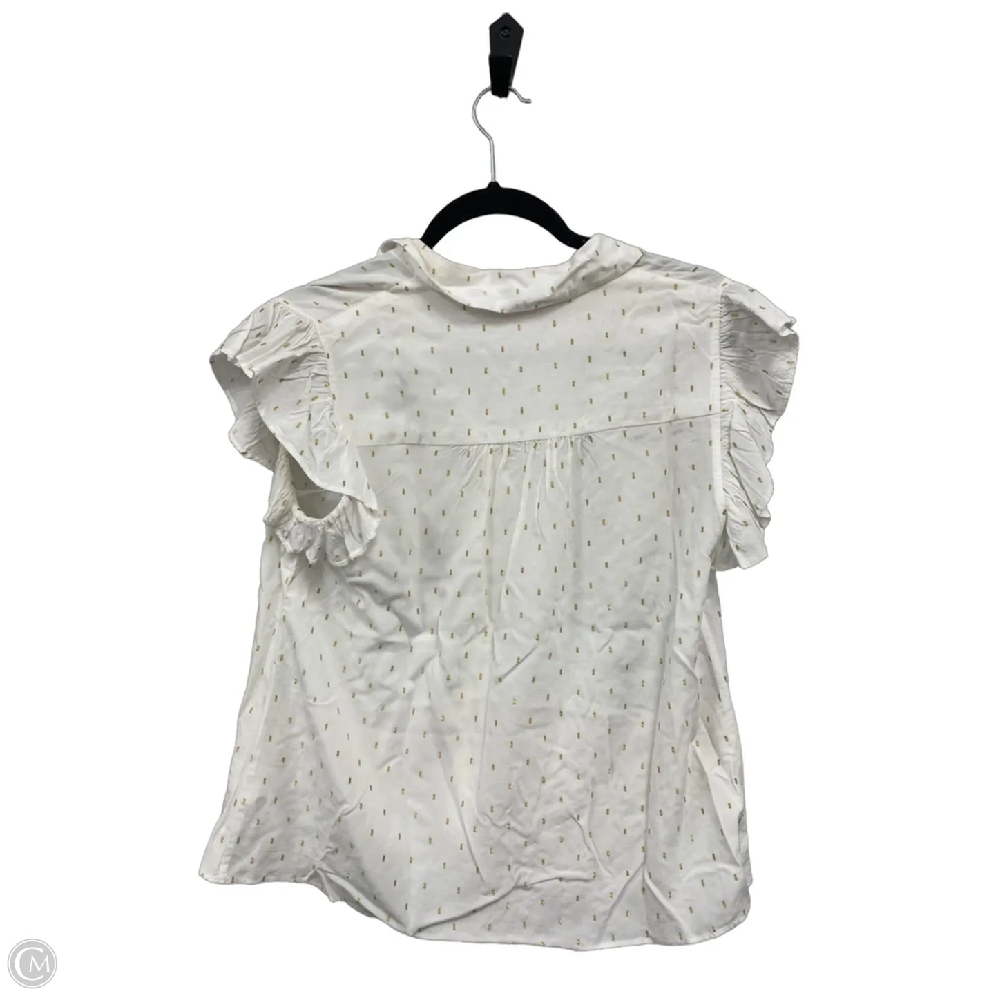 Blouse Designer By Lilly Pulitzer In Gold & White, Size: S
