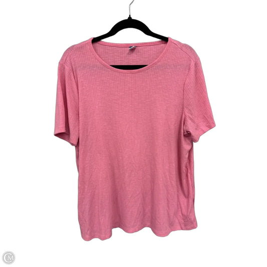Top Short Sleeve Basic By Old Navy In Pink, Size: L