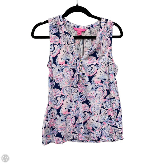 Top Sleeveless Designer By Lilly Pulitzer In Blue & Pink, Size: S