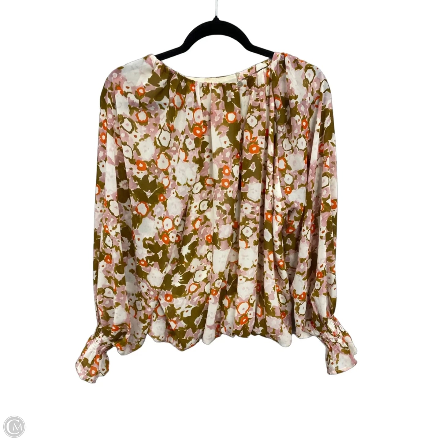 Blouse Long Sleeve By Entro In Orange & Pink, Size: M