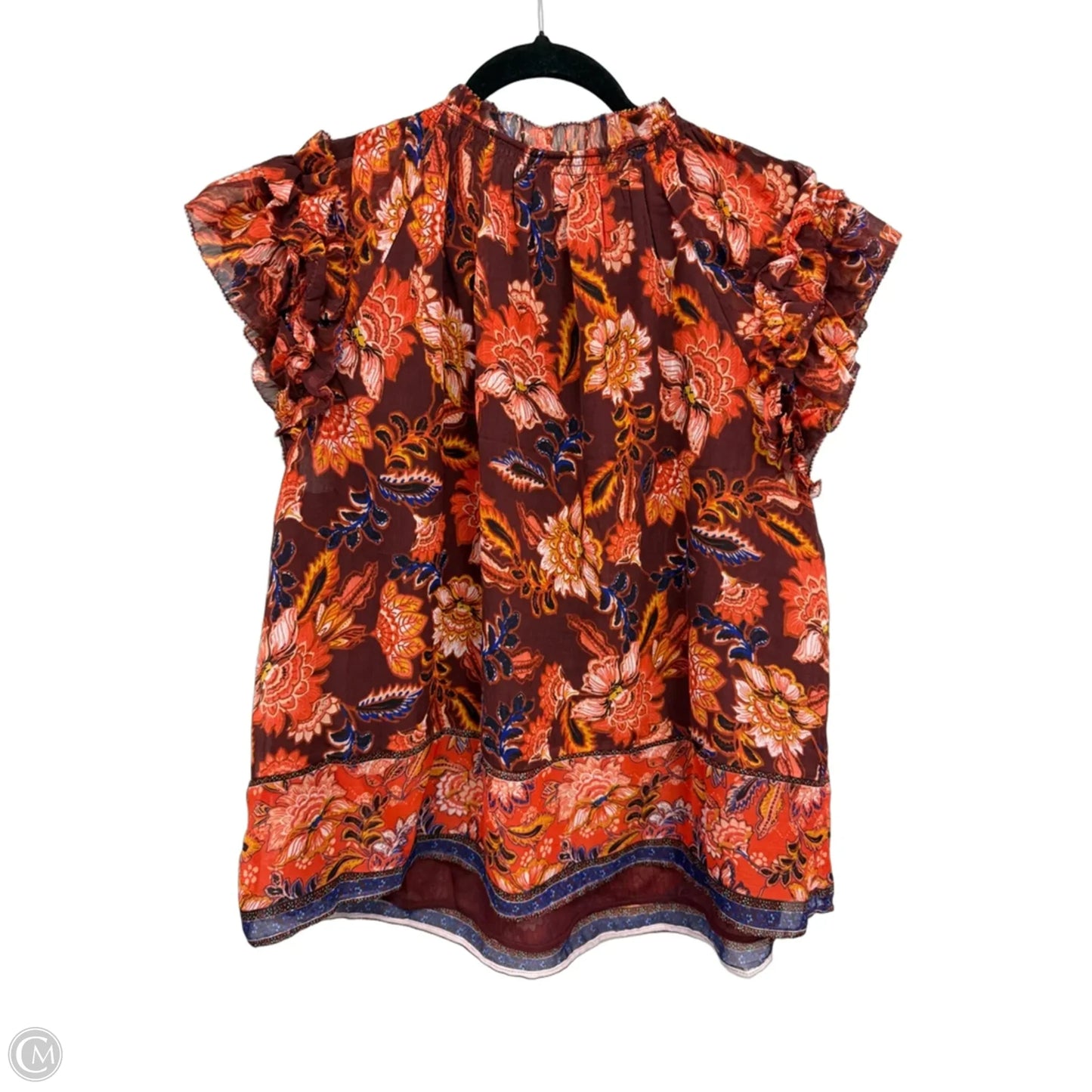 Blouse Short Sleeve By Old Navy In Orange & Yellow, Size: Xl