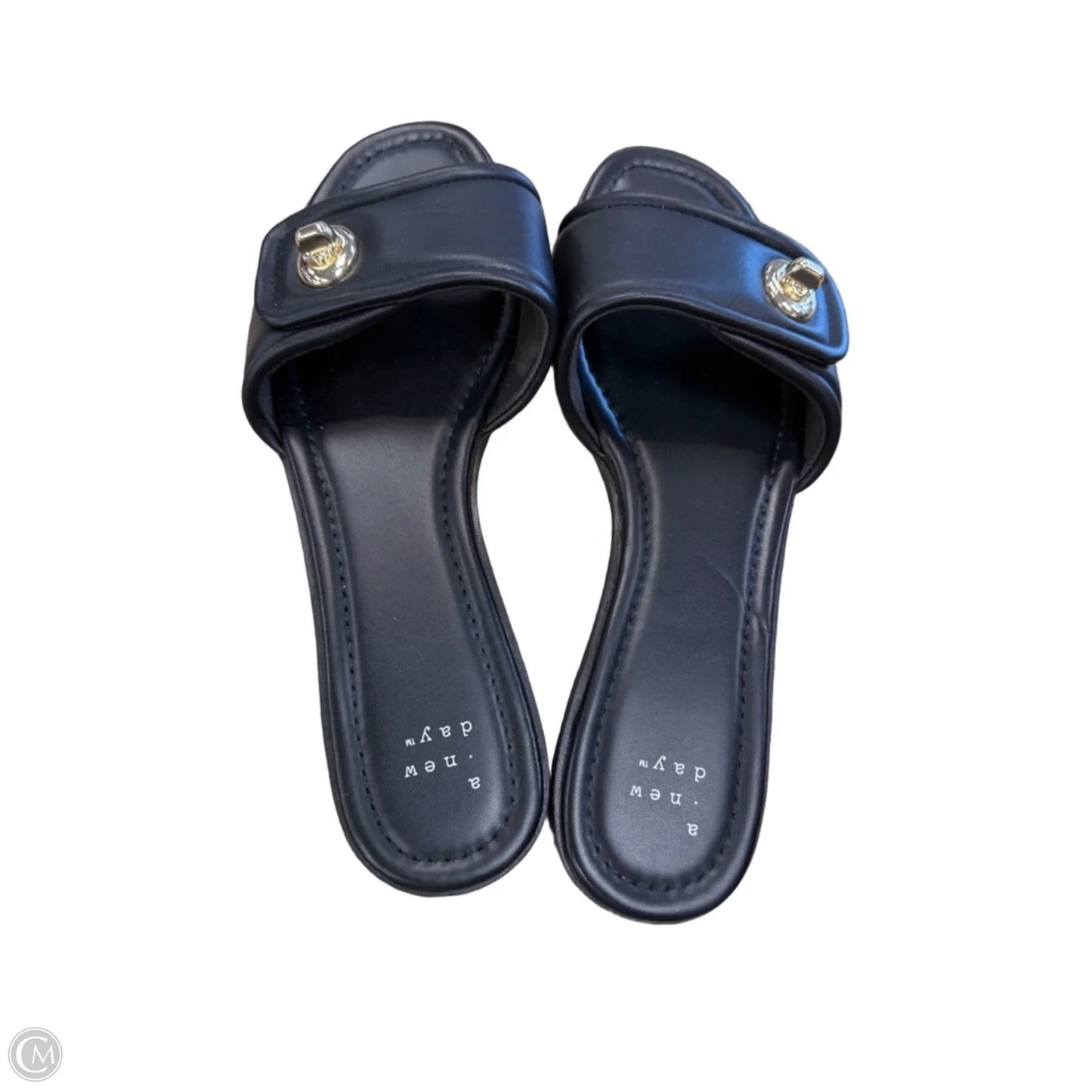 Sandals Flats By A New Day In Black & Gold, Size: 8.5