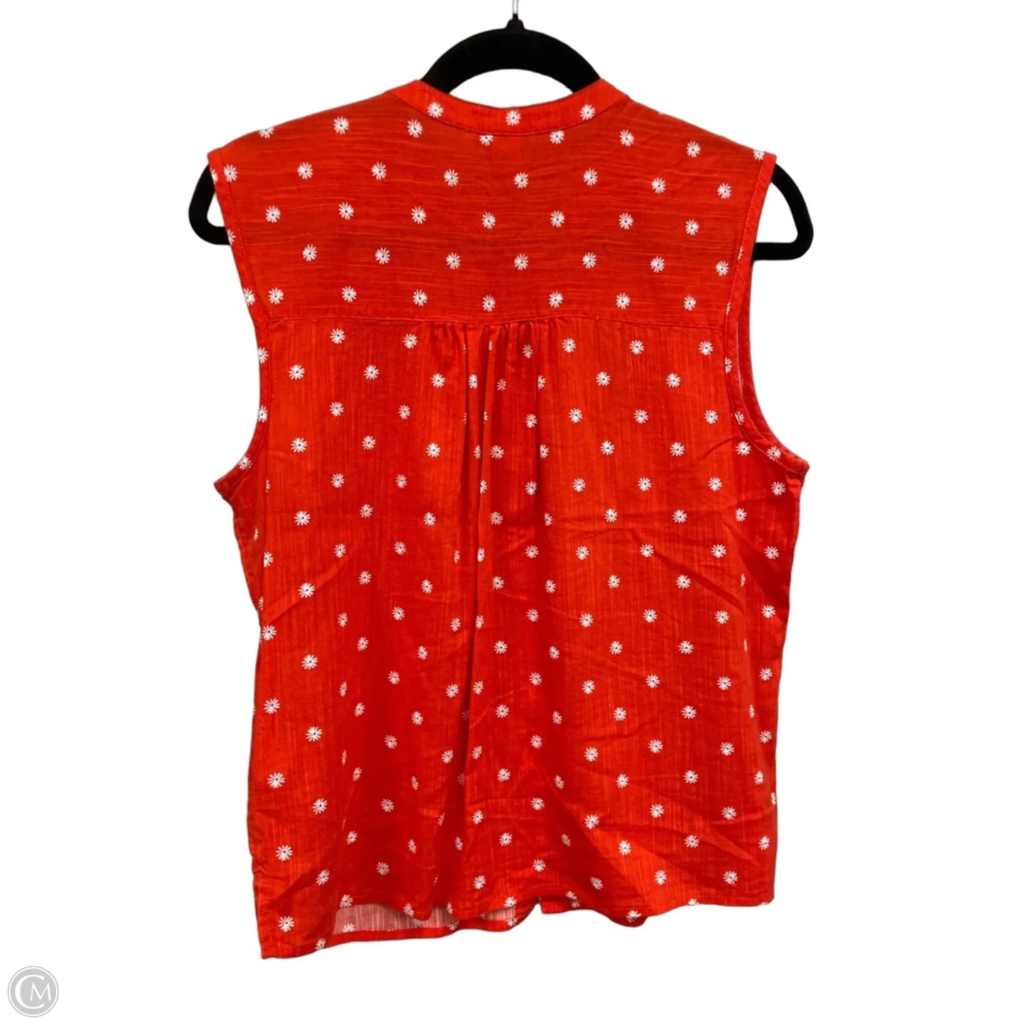 Blouse Sleeveless By Old Navy In Orange & White, Size: S