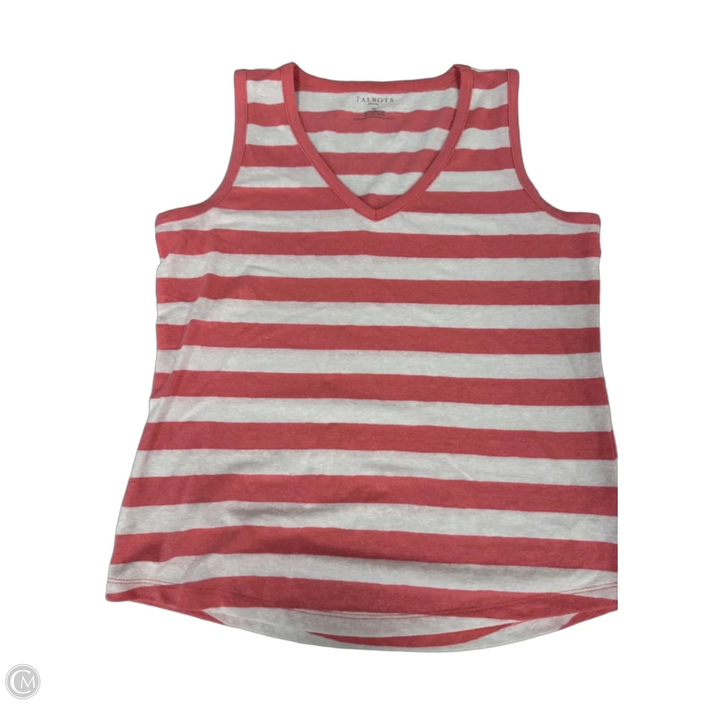 Top Sleeveless By Talbots In Pink & White, Size: Sp
