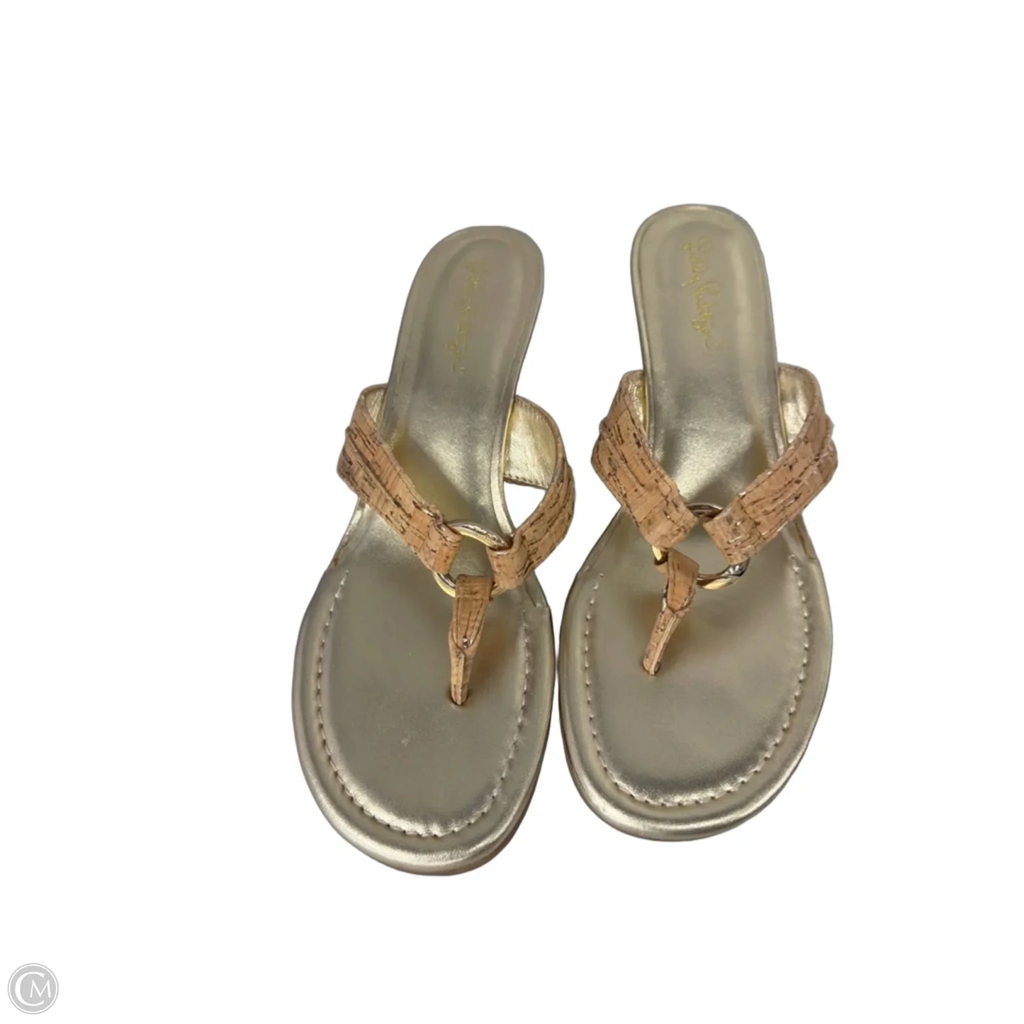 Sandals Designer By Lilly Pulitzer In Gold, Size: 10