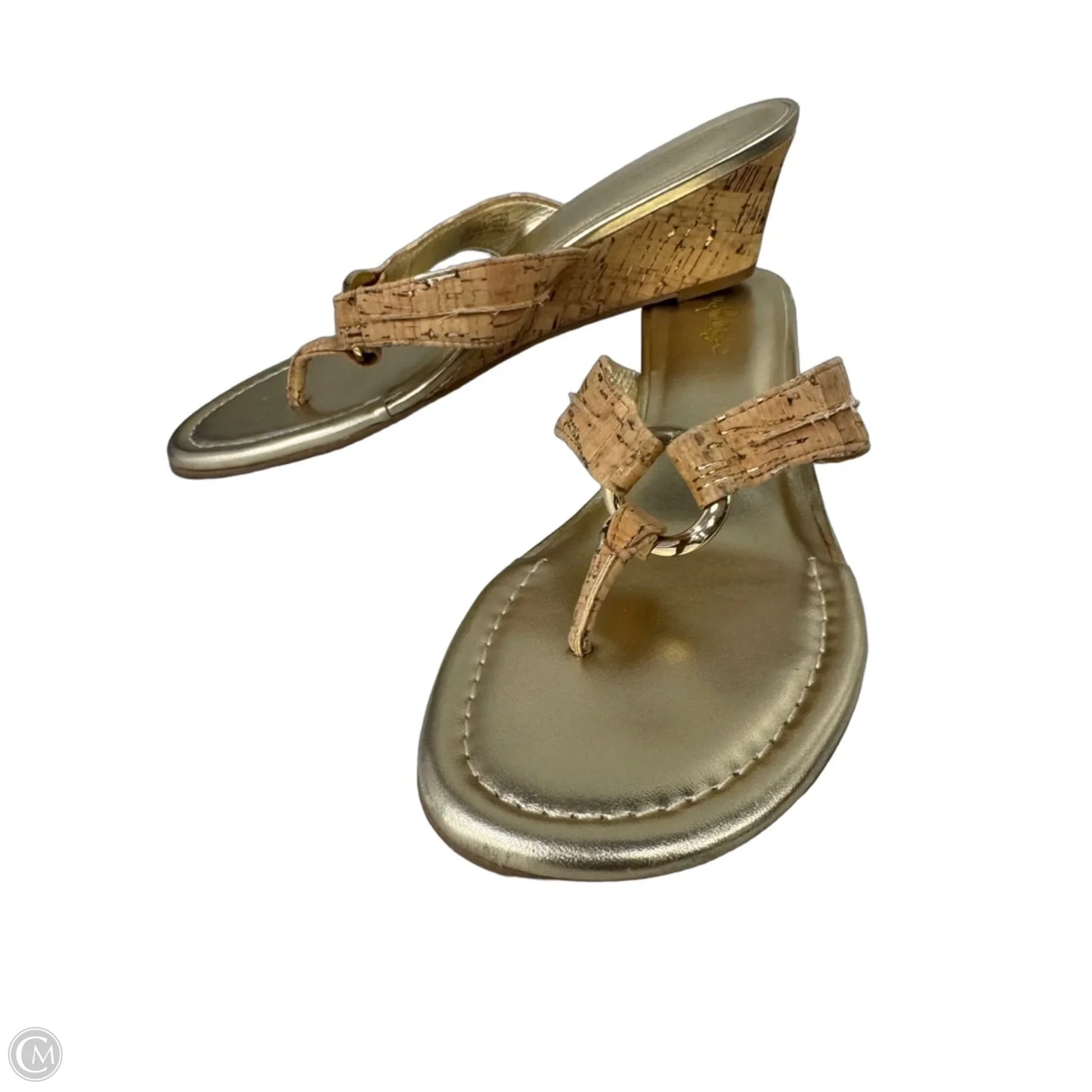 Sandals Designer By Lilly Pulitzer In Gold, Size: 10
