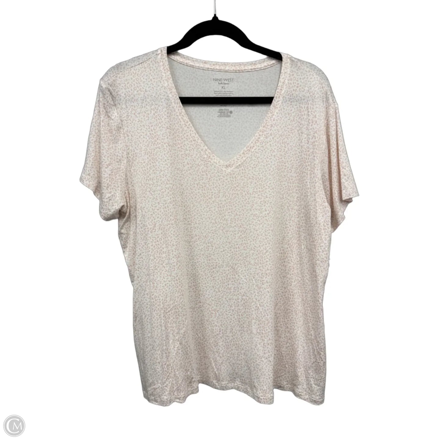Top Short Sleeve Basic By Nine West In Cream & White, Size: Xl