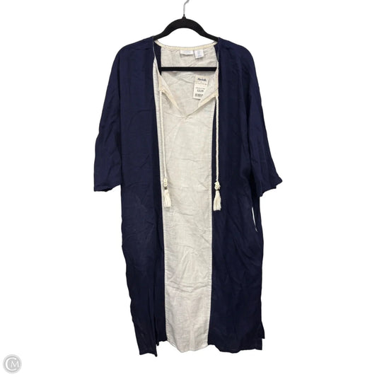Swimwear Cover-up By Sigrid Olsen In Blue & White, Size: M