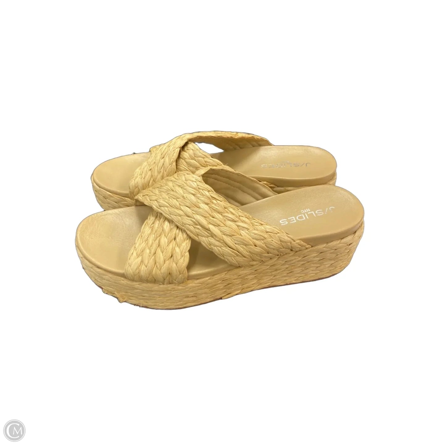Sandals Flats By J Slides In Beige, Size: 9