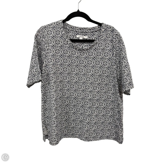 Top Short Sleeve By Chicos In Black & White, Size: L