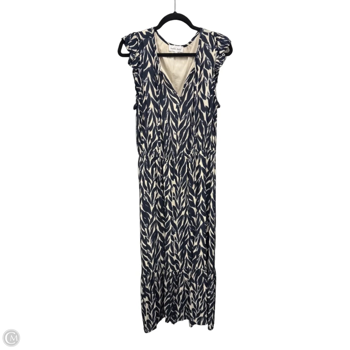 Dress Casual Maxi By Bella Dahl In Blue & Cream, Size: L