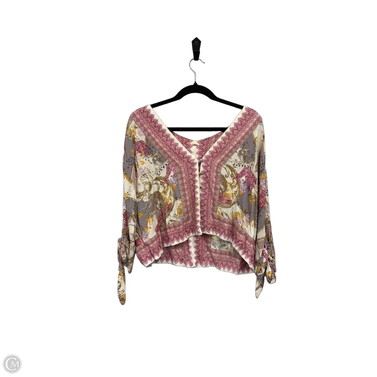 Top 3/4 Sleeve By Free People In Pink & Purple, Size: Xs