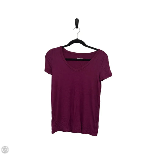 Top Short Sleeve Basic By Merona In Maroon, Size: Xs