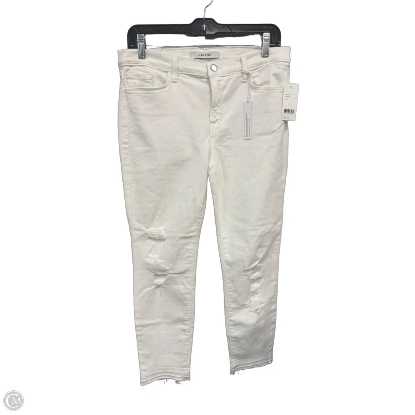 Jeans Cropped By J Brand In White, Size: 14