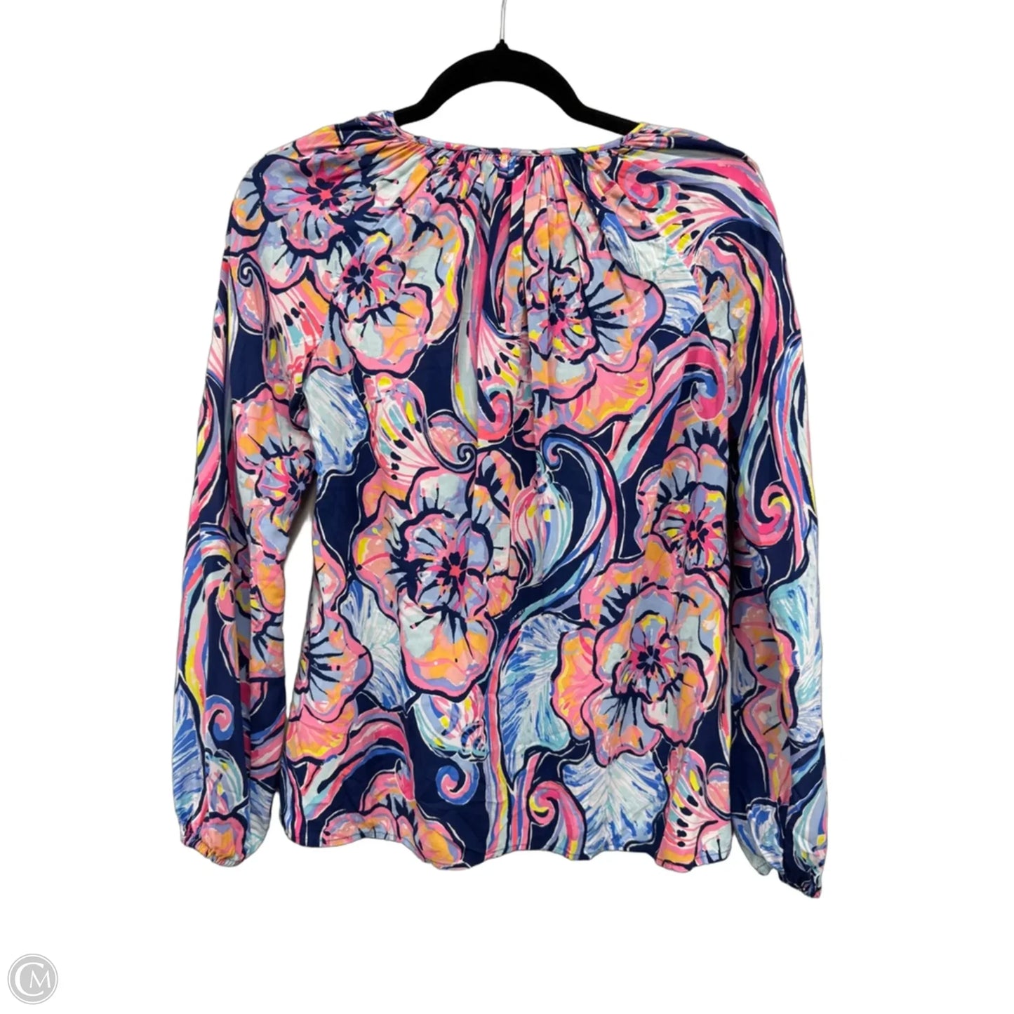 Blouse Designer By Lilly Pulitzer In Blue & Pink, Size: Xs