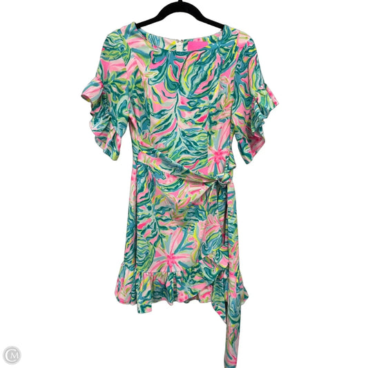Dress Designer By Lilly Pulitzer In Green & Pink, Size: 4