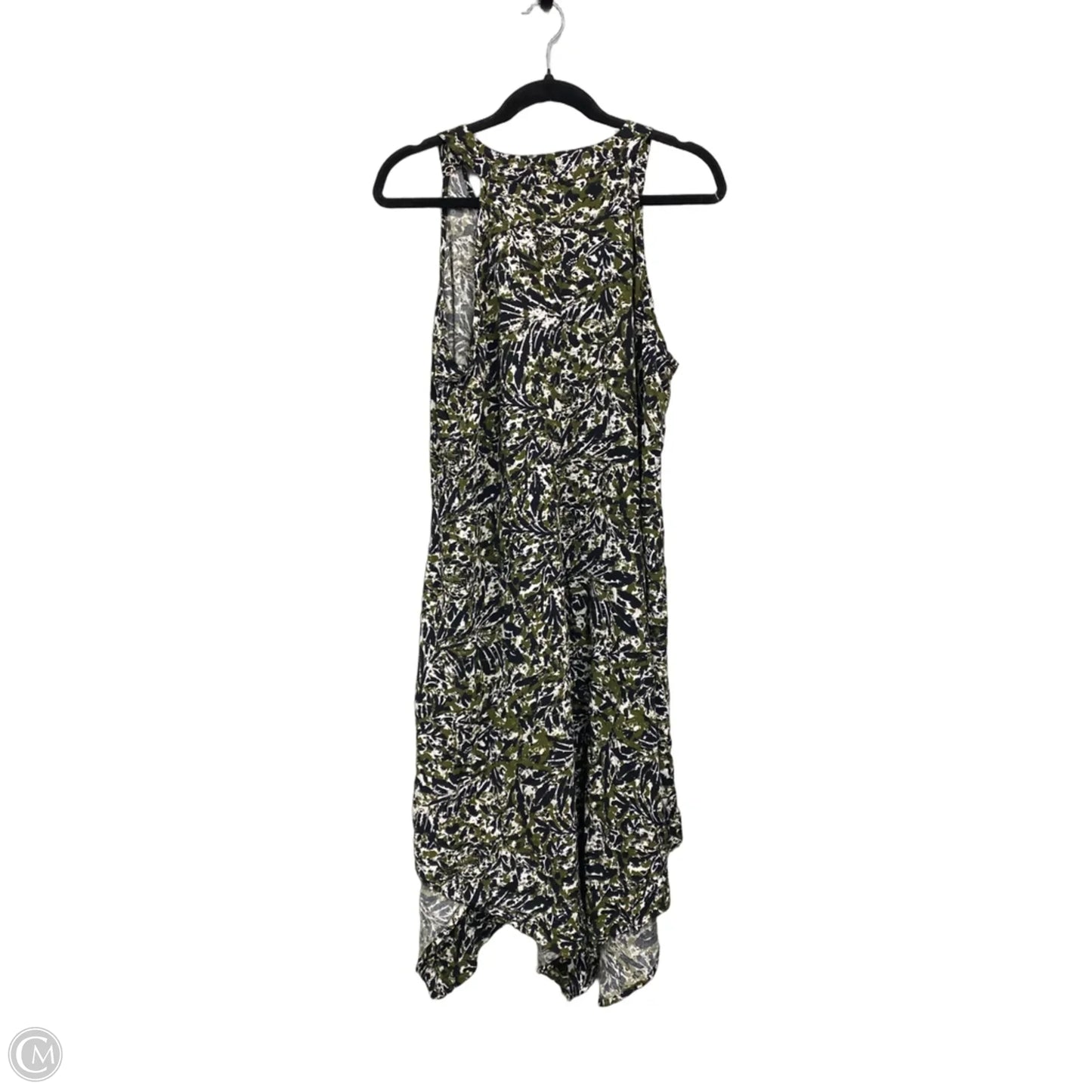 Dress Casual Midi By Cato In Black & Green, Size: Xl