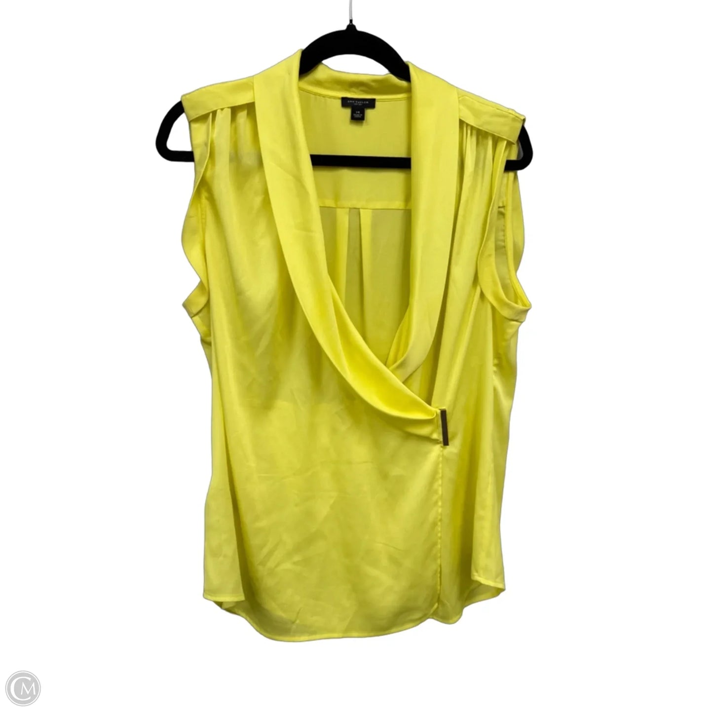 Blouse Sleeveless By Ann Taylor In Yellow, Size: 14