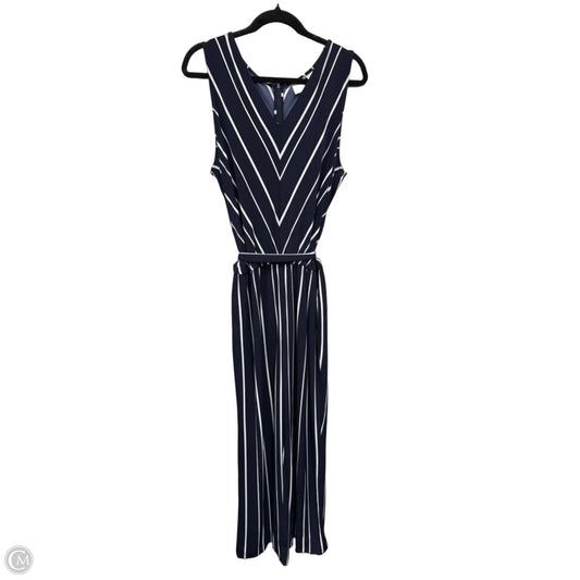 Jumpsuit By Chicos In Blue & White, Size: L
