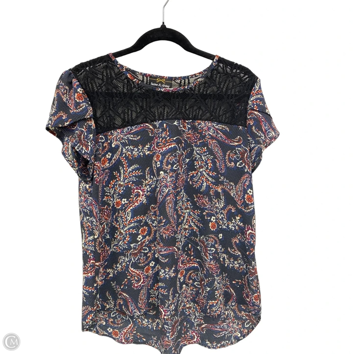 Blouse Short Sleeve By Clothes Mentor In Black & Red, Size: L