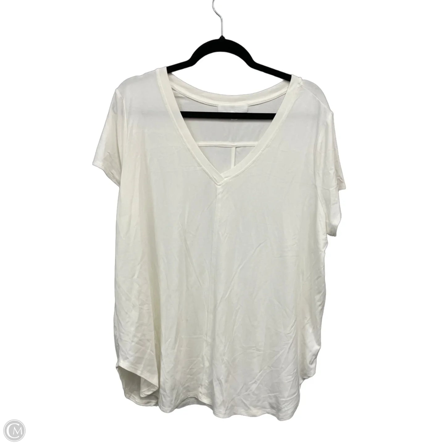 Top Short Sleeve By Adyson Parker In Ivory, Size: Xl