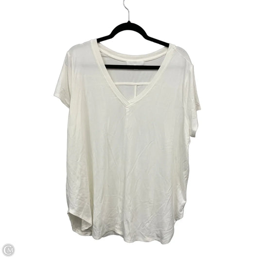Top Short Sleeve By Adyson Parker In Ivory, Size: Xl