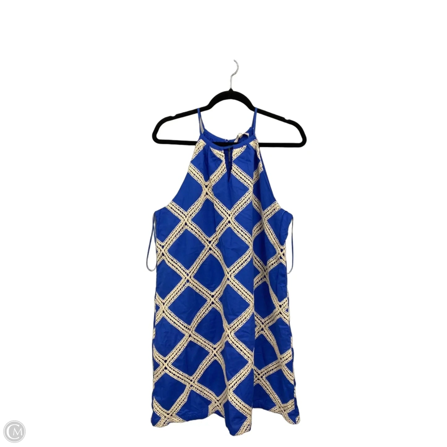 Dress Casual Short By Skies Are Blue In Blue & Cream, Size: L