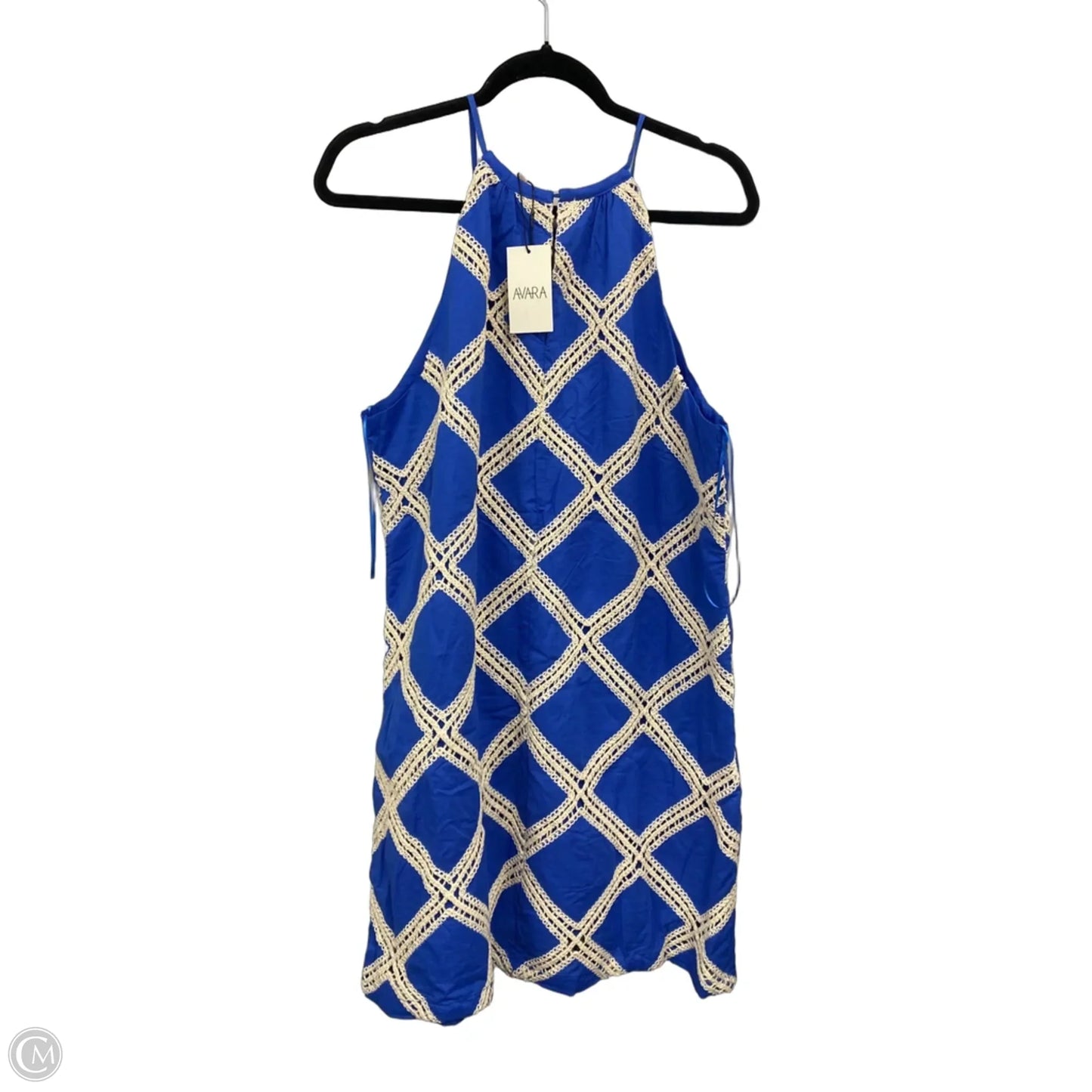 Dress Casual Short By Skies Are Blue In Blue & Cream, Size: L