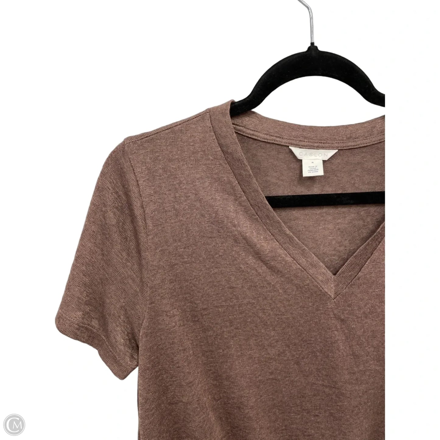 Top Short Sleeve By Caslon In Brown, Size: M