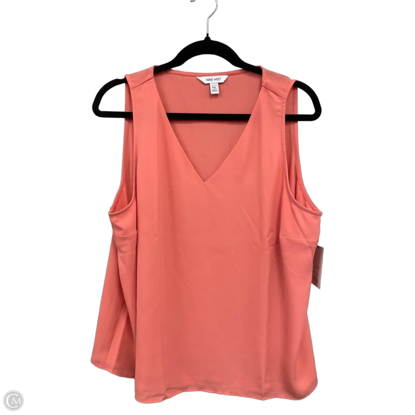 Blouse Sleeveless By Nine West Apparel In Peach, Size: Xlp
