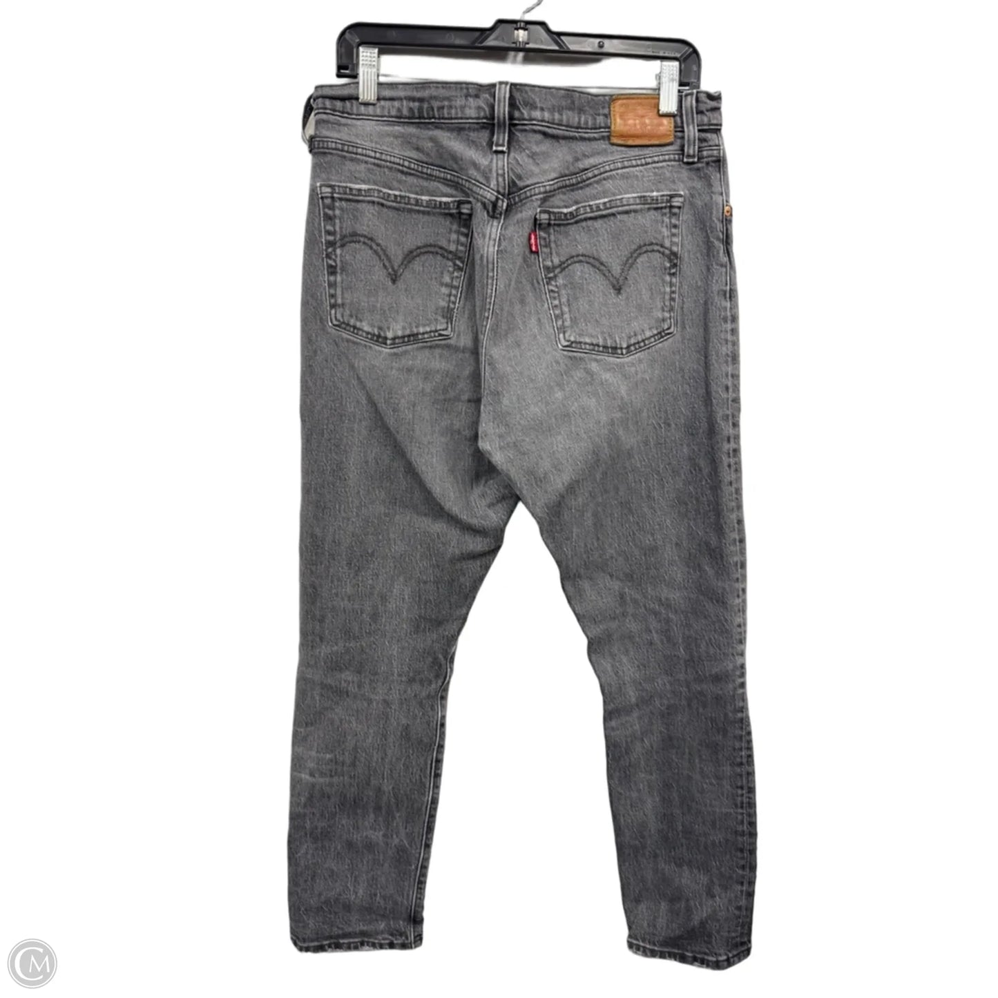 Jeans Straight By Levis In Black Denim, Size: 12