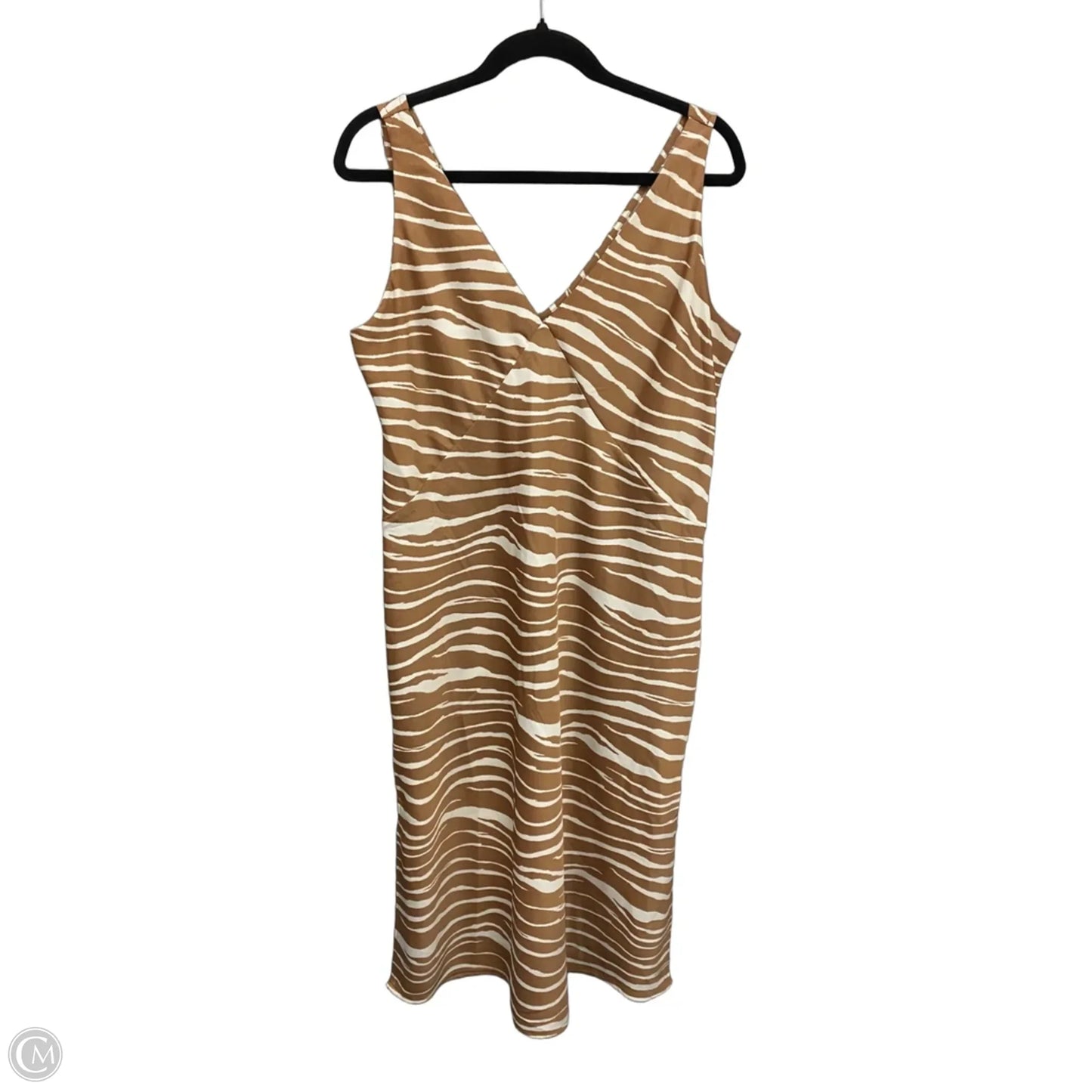 Dress Casual Midi By A New Day In Brown & Cream, Size: L