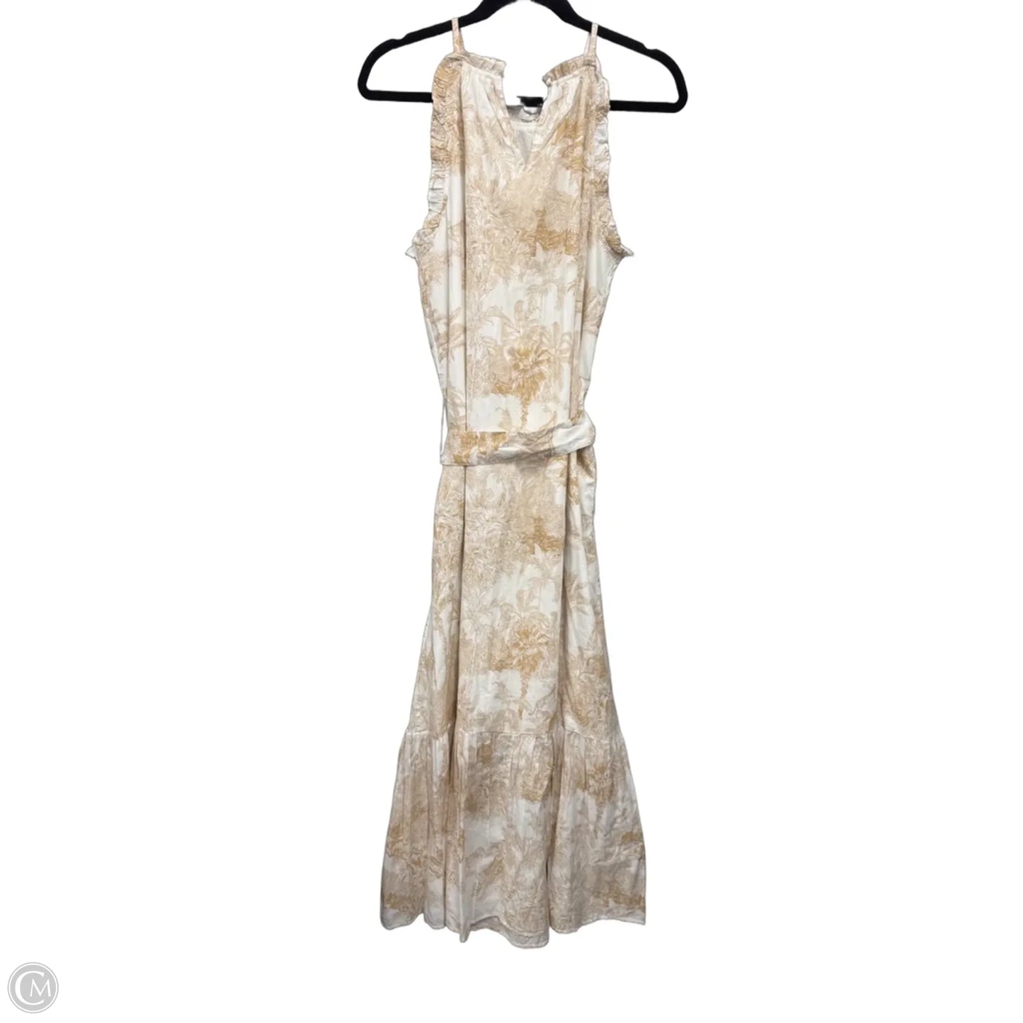 Dress Casual Maxi By Crown And Ivy In Tan & White, Size: M