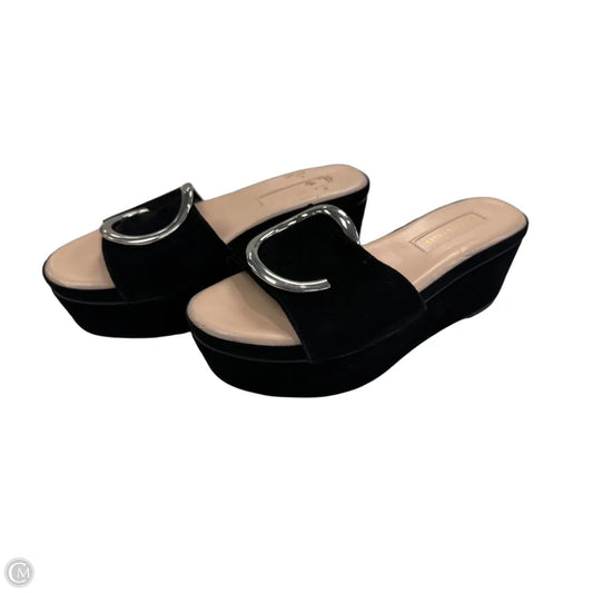 Sandals Heels Wedge By Avec Les Filles In Black, Size: 6.5