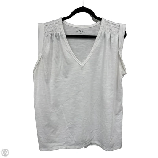 Top Short Sleeve By Loft In White, Size: L