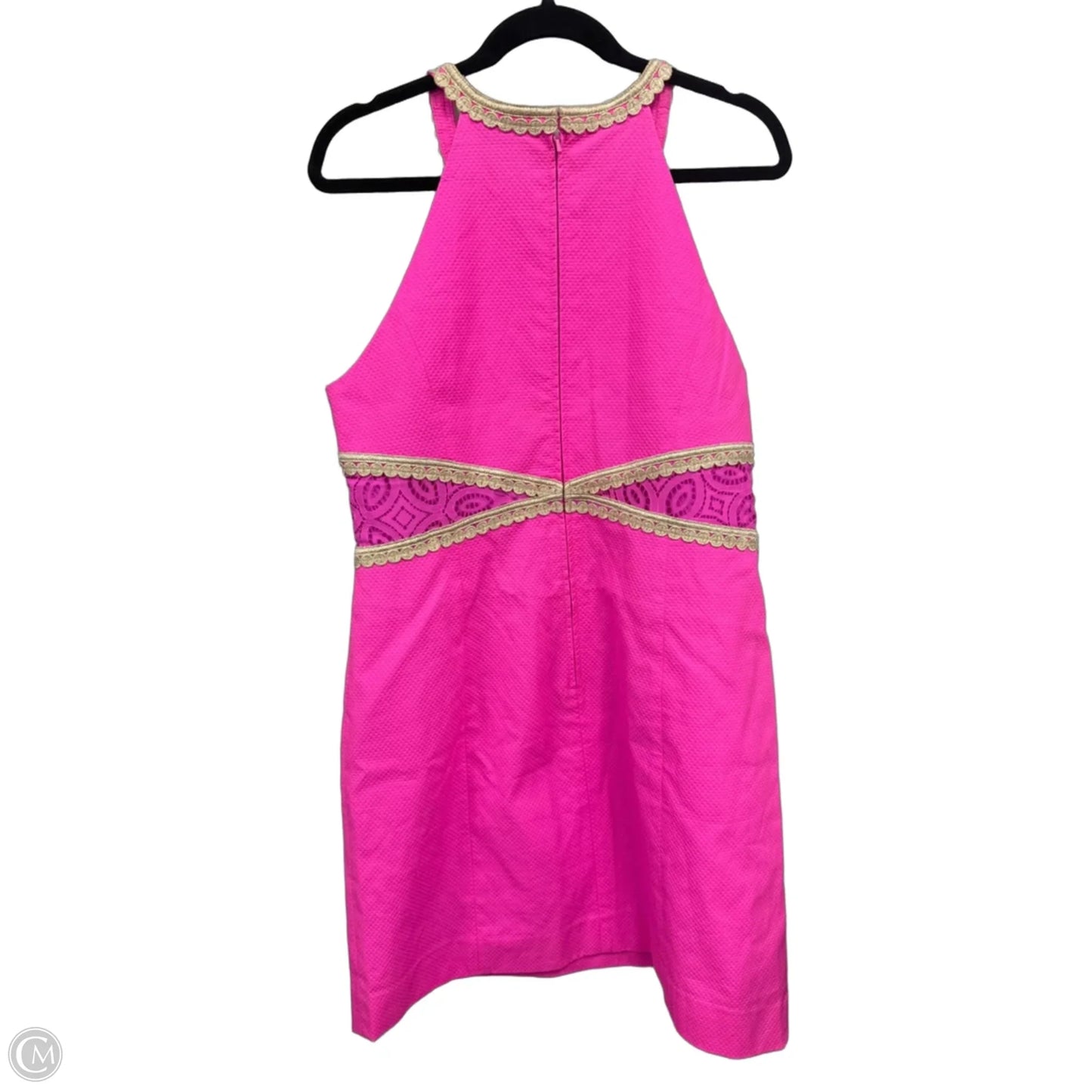 Dress Designer By Lilly Pulitzer In Gold & Pink, Size: 14