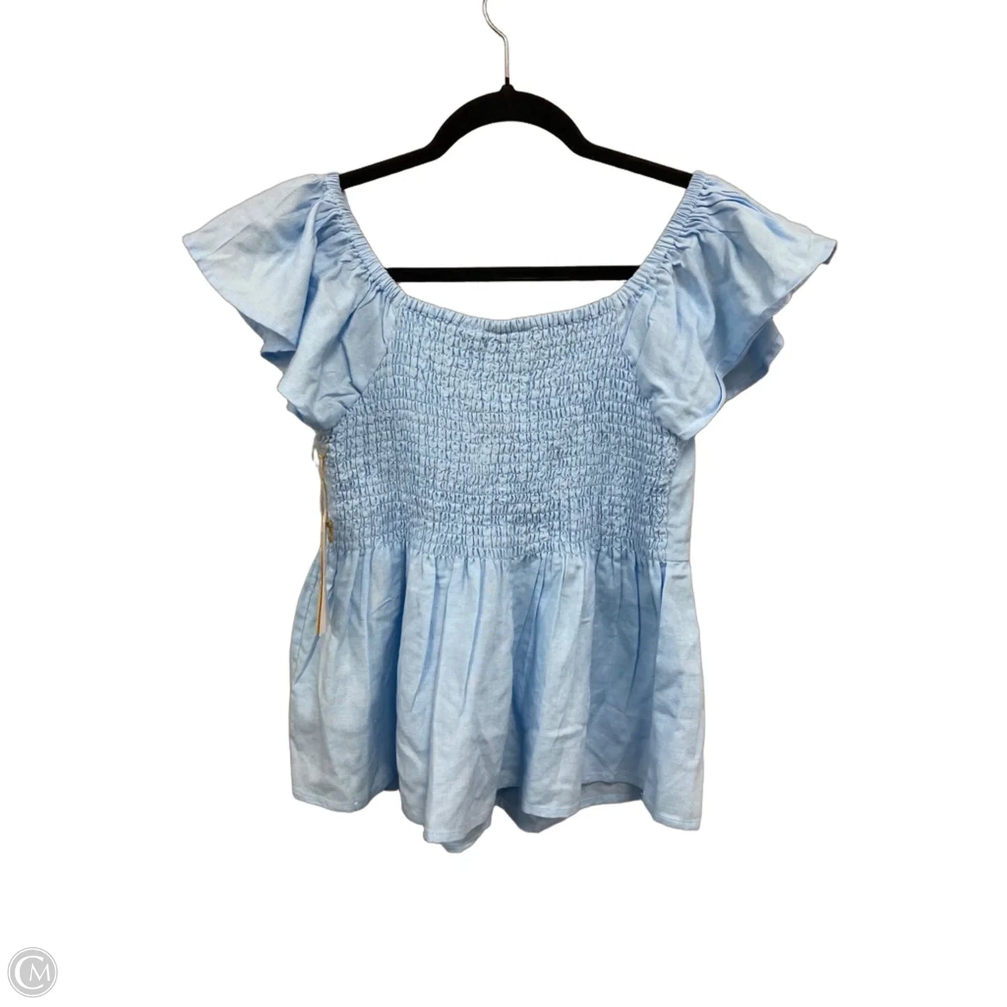 Blouse Short Sleeve By Clothes Mentor In Blue, Size: M