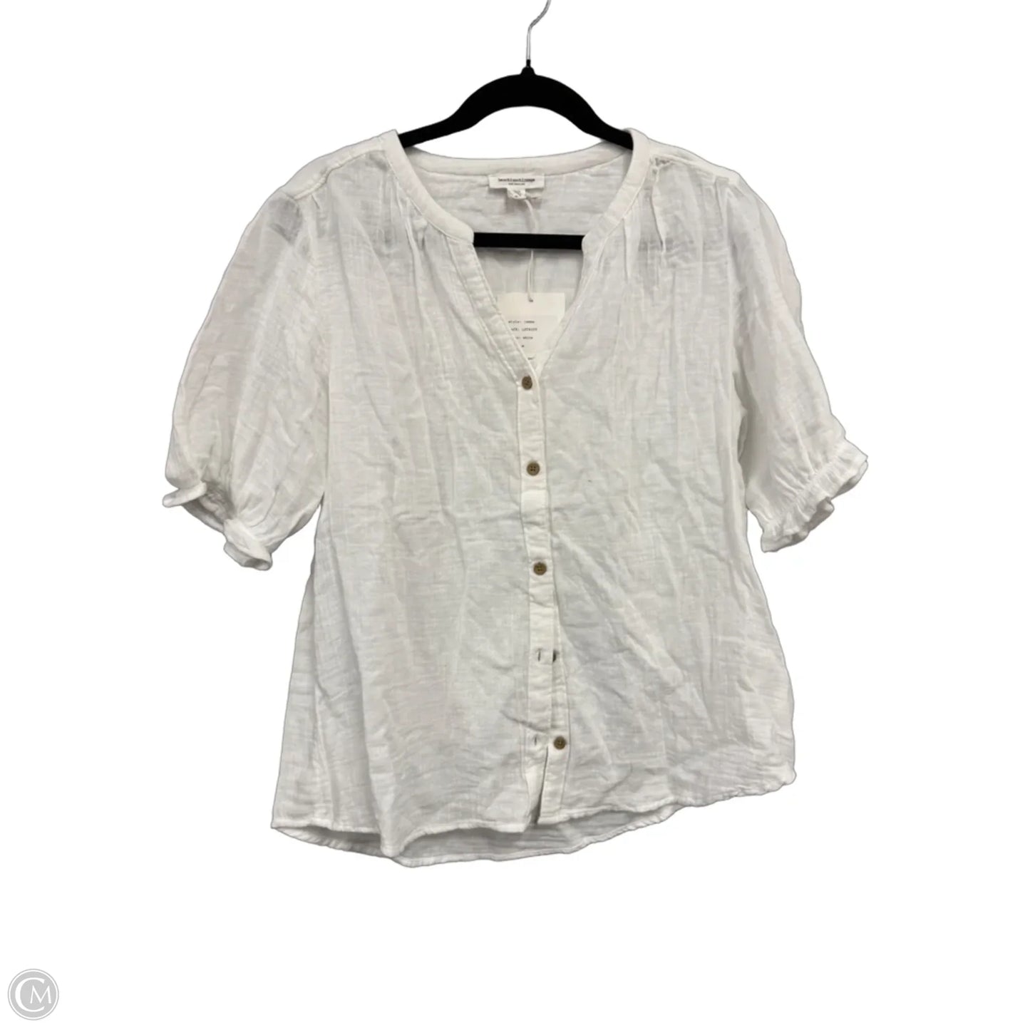 Blouse Short Sleeve By Beachlunchlounge In White, Size: M