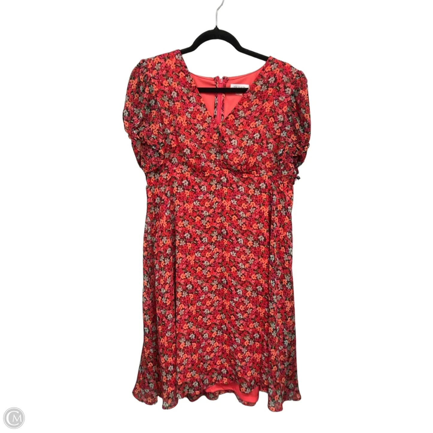 Dress Casual Short By Calvin Klein In Orange & Red, Size: 14
