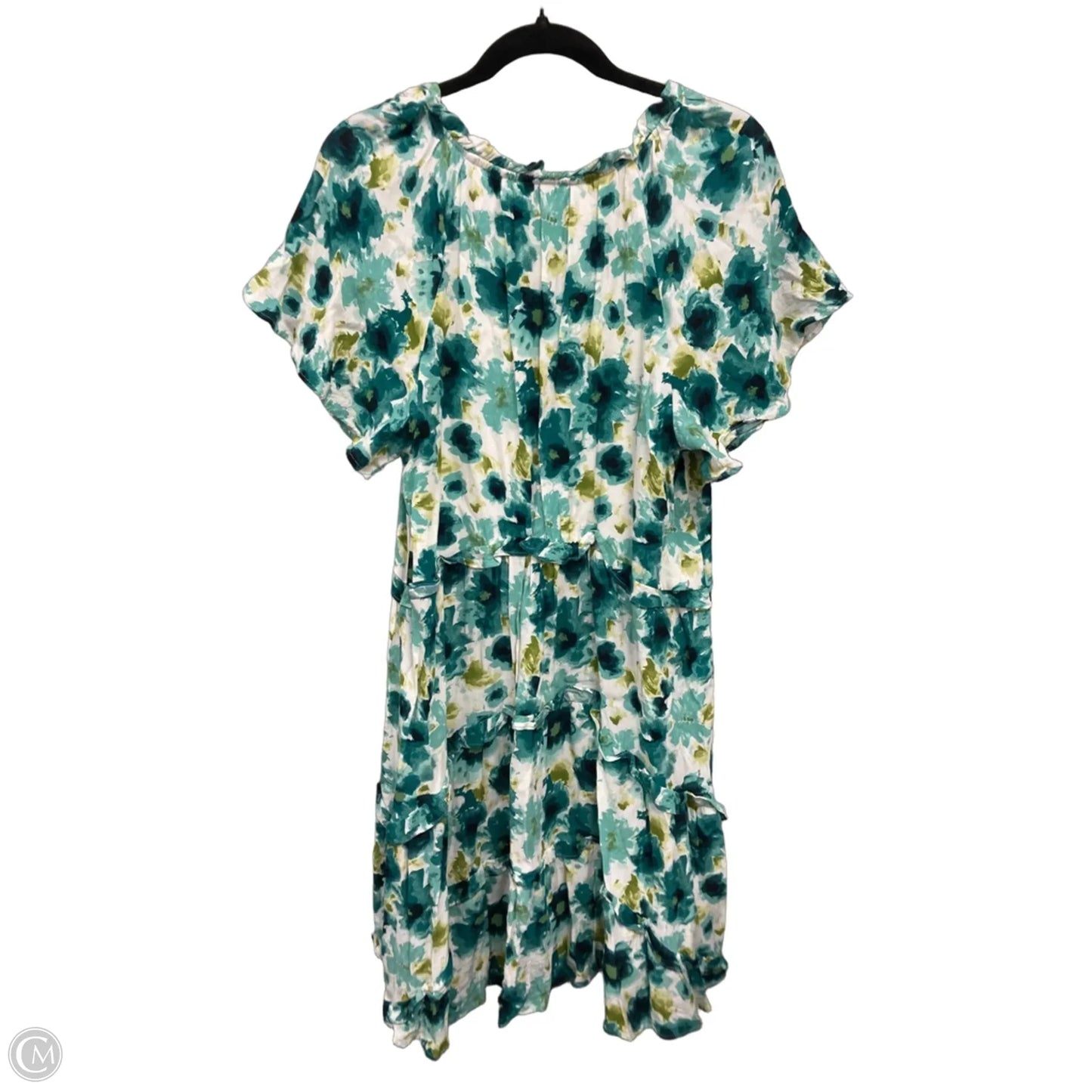 Dress Casual Short By Anthropologie In Blue & Green, Size: L