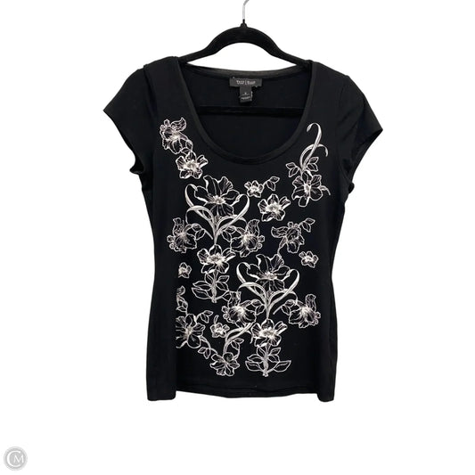 Top Short Sleeve By White House Black Market In Black & White, Size: S