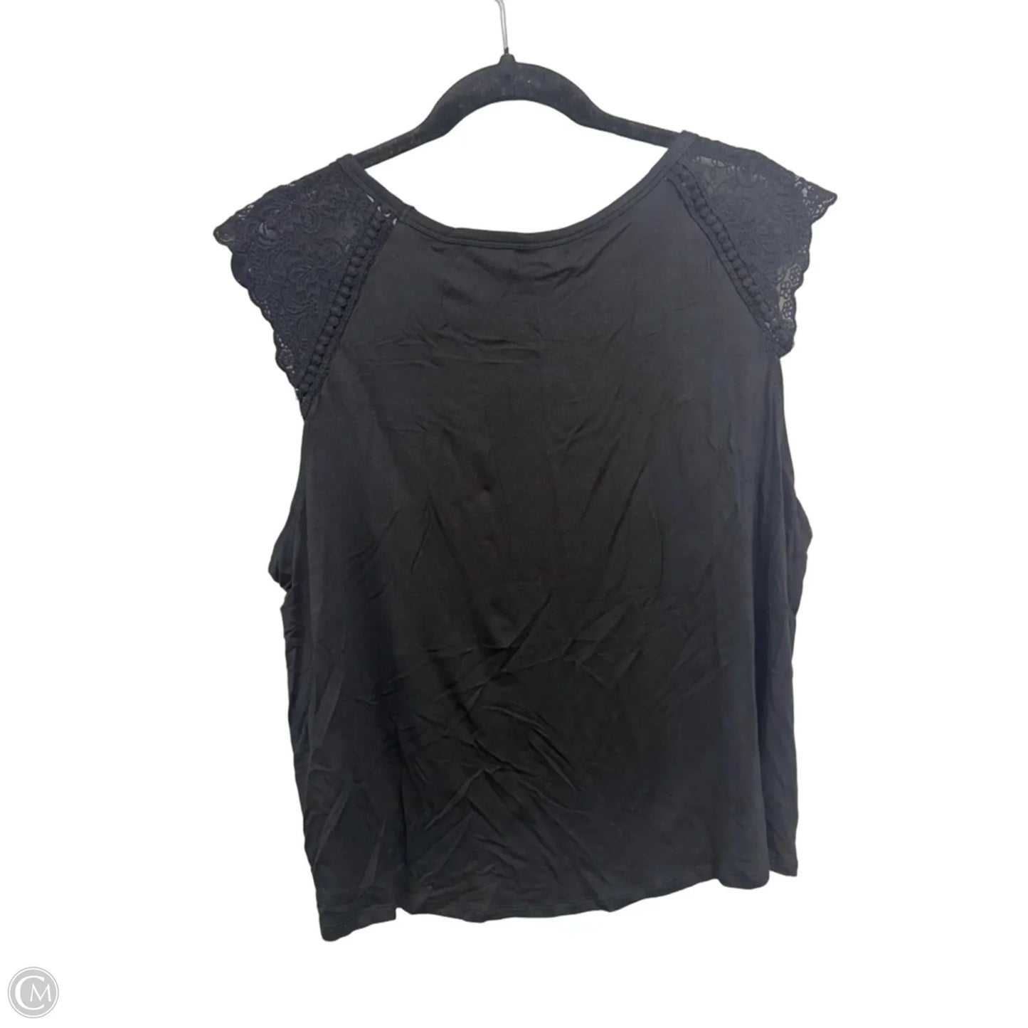 Top Short Sleeve By Versona In Black, Size: Xxl