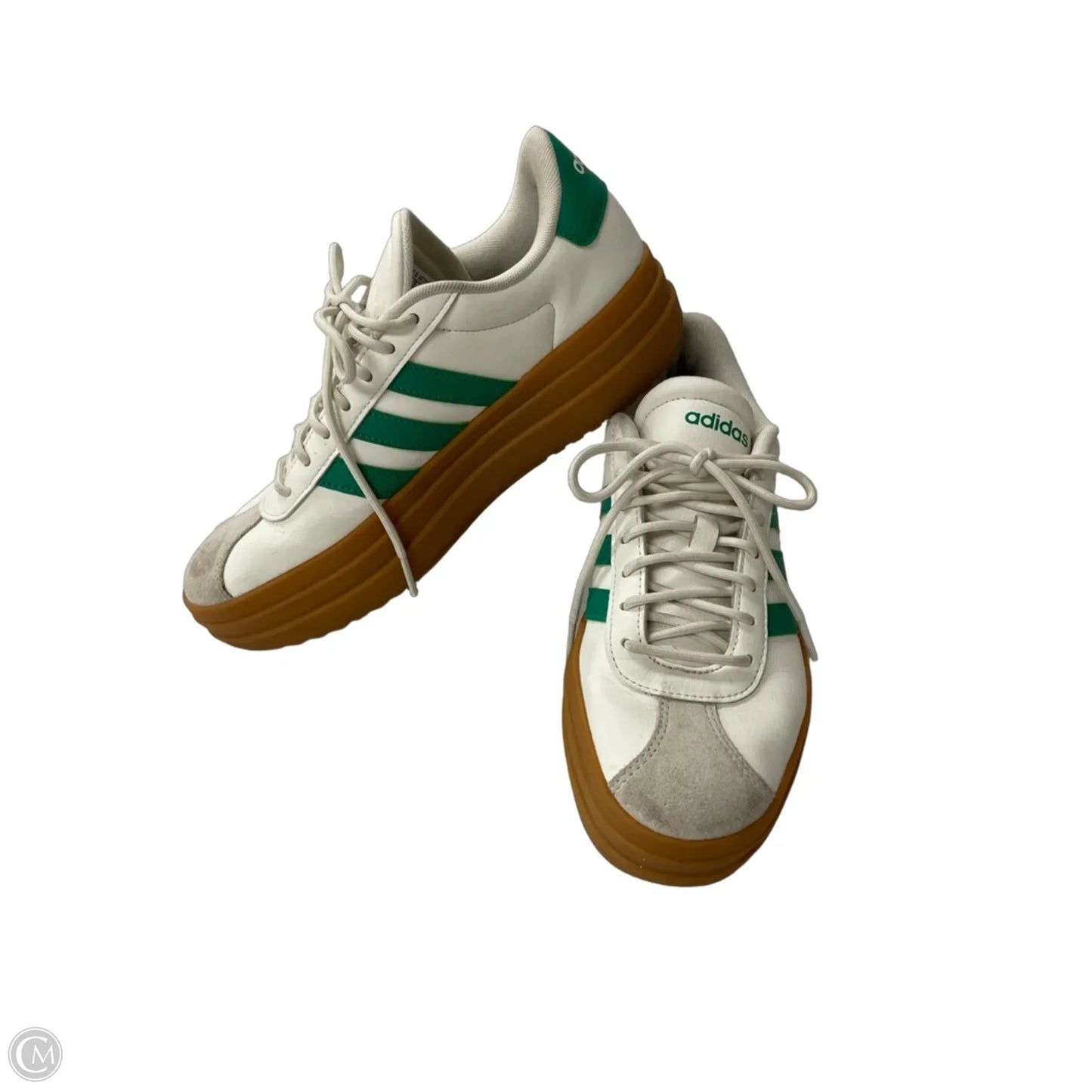 Shoes Sneakers By Adidas In Green & White, Size: 8