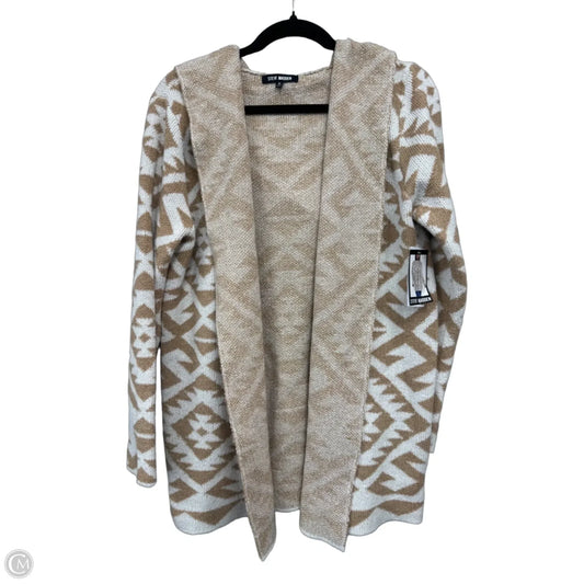 Sweater Cardigan By Steve Madden In Tan & White, Size: M