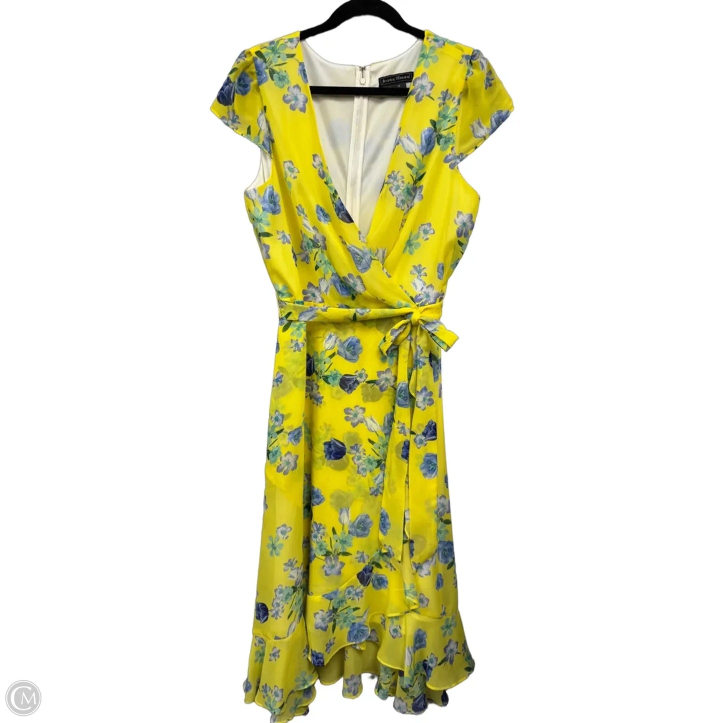 Dress Casual Midi By Jessica Howard In Blue & Yellow, Size: 16