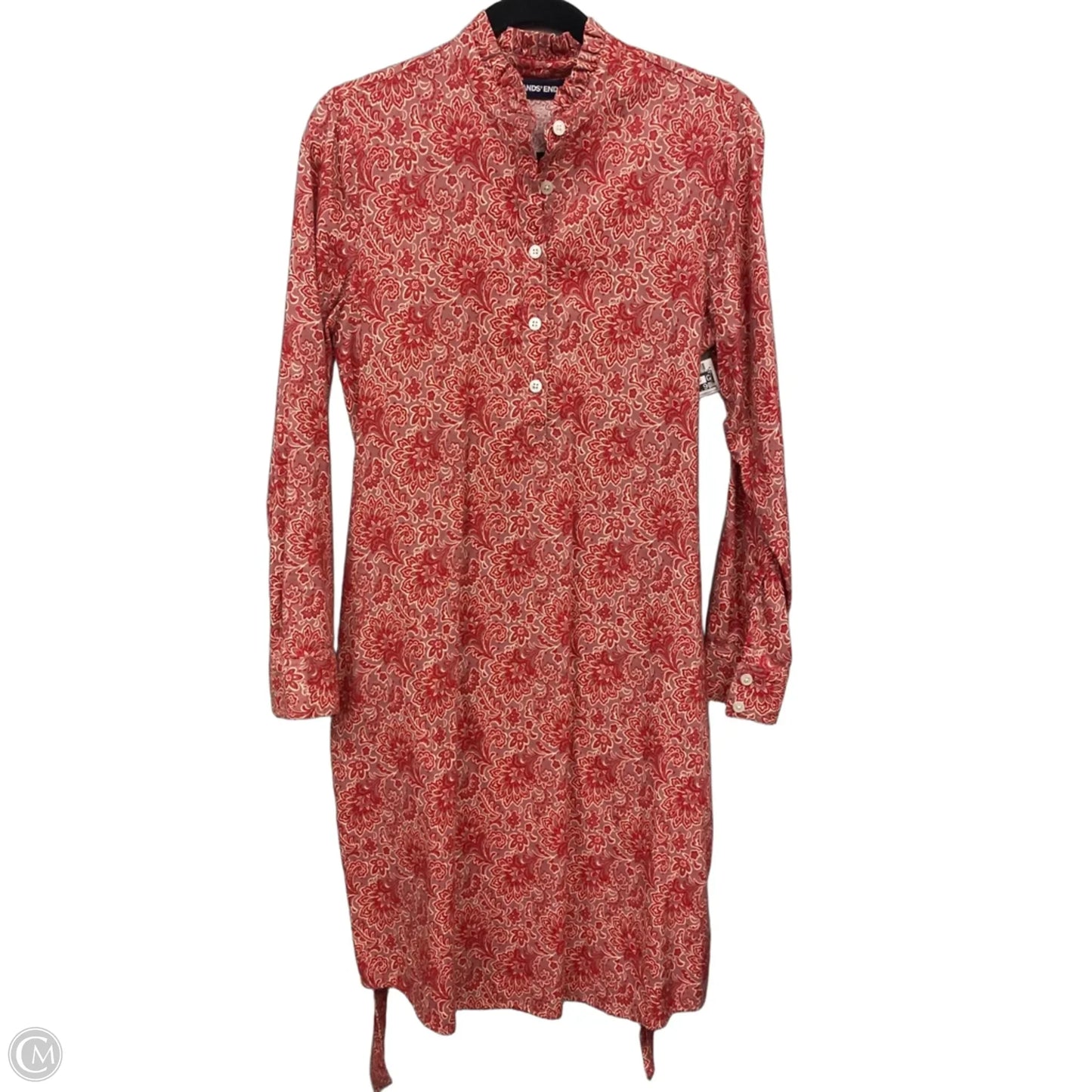 Dress Casual Midi By Lands End In Red & White, Size: 8
